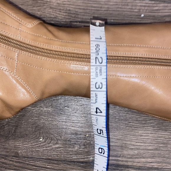 Jeffrey Campbell Chica Platform Knee High Boot in Light Camel Tan Stack - Picture 7 of 9